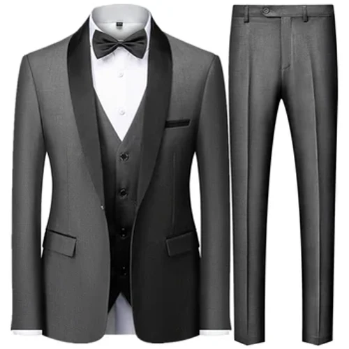 Isitayela Samadoda SaseBrithani I-Slim Suit 3 Isiqephu Sesethi Yejakhethi Ibhulukwe Levest / Ibhizinisi Lendoda I-Gentleman High End Ingubo Yangokwezifiso I-Blazers Coat S-6XL