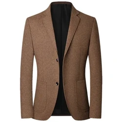 2024ko udazkeneko Gizonezkoen Blazerrak Jakak Jakak Enpresa Casual Traje Artilezko Berokiak Kalitate handiko Gizonezkoak Slim Fit Blazers Jakak Blazers Berokiak