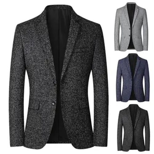 Erkekler Blazer Düz Renk Tek göğüslü Sonbahar Kış Yaka Düğmeleri Günlük Giyim için Takım Elbise Ceket