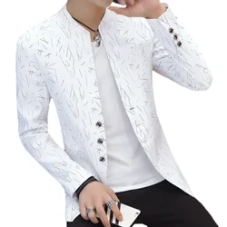 Culaith Bheag Chlóbhuailte na bhFear Leagan Cóiréis Fireann den Choiléar Seasta Féin-Saothraithe Tunic Síneach Suit Ócáideach Thin Jacket Óige