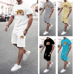 Set pentru bărbați, vara 2024, exploziv, super fierbinte, ocazional, îmbrăcăminte sportivă, cu imprimeu digital 3d, tricou cu mânecă scurtă.