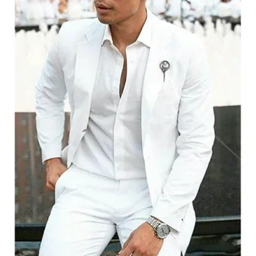 Su'ega tamaloloa Pa'epa'e pito maualuga Fa'ailoga Notch Lapel Vaega e lua Ofisa atamai Su'ega Fa'atama'i Fa'alava Fa'aipoipo Tuxedo (Blazer+Pants)