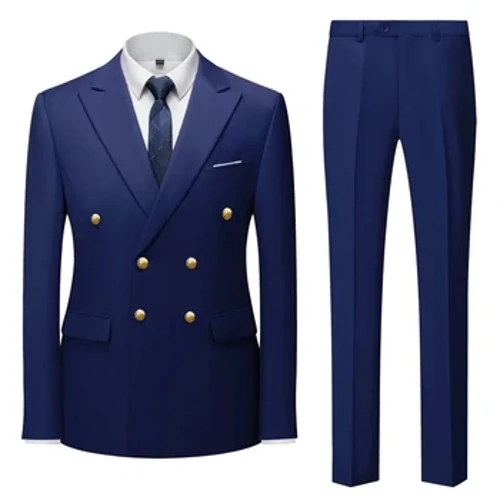 2023 Mode Nieuwe Mannen Casual Boutique Double Breasted Pak Broek/Man Pak Jas Blazers Jas Broek 2 stuks Set