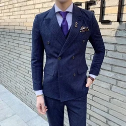 Bộ Đồ Nam Ba Bộ Áo Vest Quần Phong Cách Doanh Nhân Quý Ông Tiệc Cưới Nam Đôi Áo Phối Quần