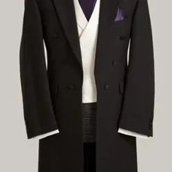 Tailcoat Phong Cách Nam Phù Hợp Với Phù Rể Đỉnh Ve Áo Chú Rể Tuxedo Đôi Ngực Cưới Người Đàn Ông Phù Hợp Nhất (Áo khoác + Quần + Áo Vest)