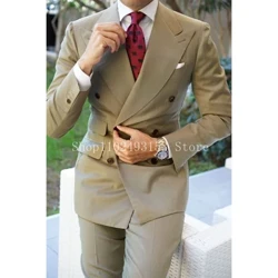2023 Hàng Mới Về Nam Bộ Quần Áo Tiệc Cưới Slim Fit Đỉnh Ve Áo Thanh Lịch Chính Thức 2 Miếng Đôi Chú Rể Mặc Phù Hợp Với trang Phục Homme