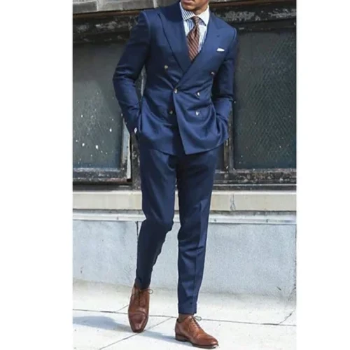 Đôi Peak Ve Áo Trang Phục Trang Trọng Thanh Lịch Blazer Thông Minh Công Sở Bình Thường Trang Phục Nam Thanh Lịch Quần Áo Tự Làm 2024