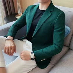 Meeste vabaajaülikonna jakid Meeste bleiser Pulma Slim Fit Outwear Suured üherealised bleiserid Elegantsed Luksuslikud Korea mantlid