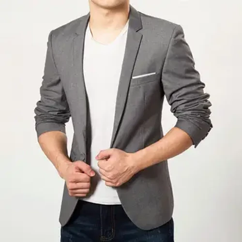 Kavaj för män Business Casual Fickor med klaff med enkelknäppning Kavaj Enfärgad kostym Jacka Arbetskläder Slim Fit Office-blazerdräkt