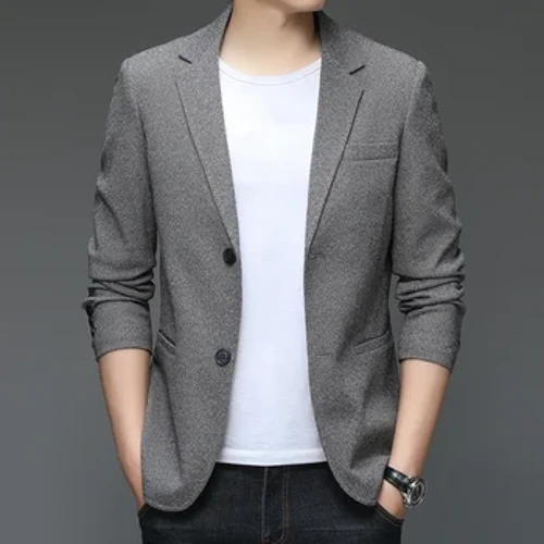 2024 New Men's Korean Version of The Trend Fashion Business Gentleman Wengamele I-British Style Casual Slim Wedding Blazer