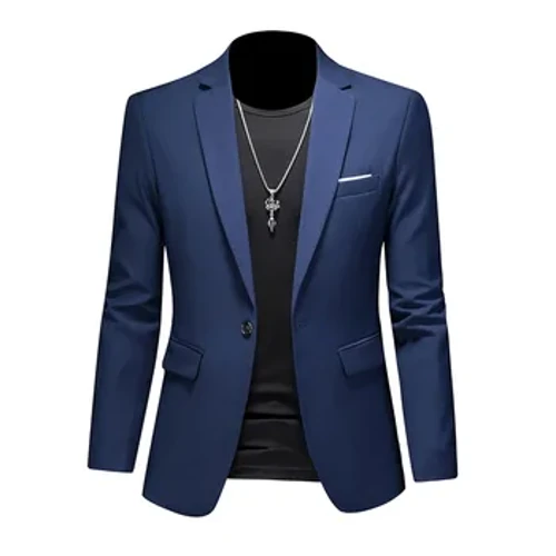 Män Business Casual Blazer Plus Size M-6XL Enfärgad Kostym Jacka Klänning Arbetskläder Oversize kappor Man Märke Kläder Smoking