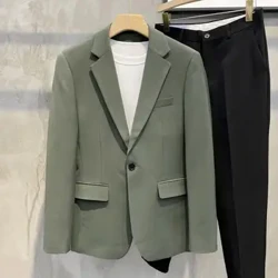 Bagong European Plus size Men's Jacket Elegant Italian Style Gentleman Business Lapel Loose Casual Slim Fit Three Buttons Blazer