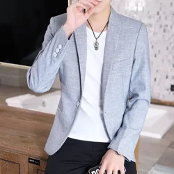 Butik Erkekler Moda İş Koreli Versiyon Konforlu Beyefendi Zarif Sol Renk İngiliz Tarzı Sıradan İnce Elbise Blazer