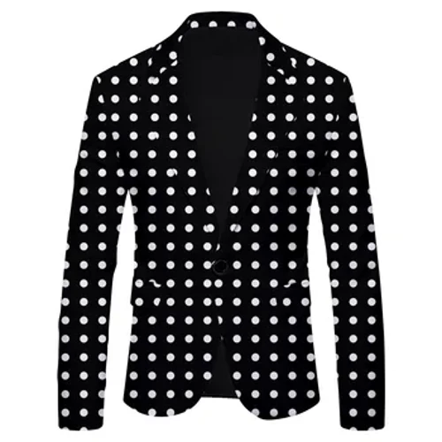 Gizonezkoen 2024ko polka dot lehoinabar inprimaketa informal estilo britainiarra modan argaltzeko trajea negozio formalak gizonentzat