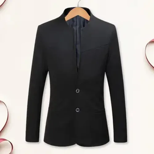 Miesten rento puku takki jalusta kaulus pitkähihainen kaksi nappia taskut Slim Fit bleiseri yksivärinen työpuku takki työvaatteet
