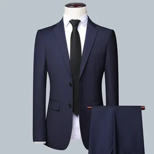 Màu Đen/Xám sang trọng Phù Hợp cho Nam Slim Fit Tiệc Hứa Tiệc Cưới Phù Rể Chú Rể Phù Hợp Với TUXEDO hai mảnh Áo Blazer Thời Trang Quần + Tặng cà vạt