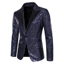 Thời Trang Họa Tiết Paisley Áo Cộc Tay Nam Áo Tiệc Tiệc Cưới Áo Thanh Câu Lạc Bộ Đêm Phù Hợp Với Nam Áo Khoác Sáng Đính Hạt Cườm Một Nút Phù Hợp Với