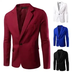 Harika bahar takım elbise fit saf renk ince rahat bahar takım elbise erkekler blazer nazik