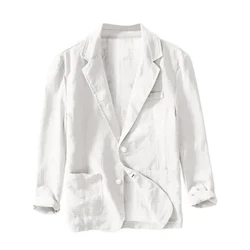 Mùa Xuân Mới Giày Vải Lanh Cotton Safari Bộ Quần Áo Nam Quần Áo Màu Áo Cộc Tay Nam Áo Oversize Slim Áo Cộc Tay Áo Khoác Áo Khoác