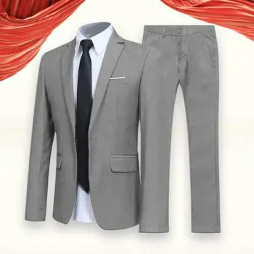 1 multzo modan dauden gizonen blazer prakak estilo britainiarra Gizonezkoen jantziak lepo biribila, botoi bakarreko papar-hegaldun jantziak kaleko arropa