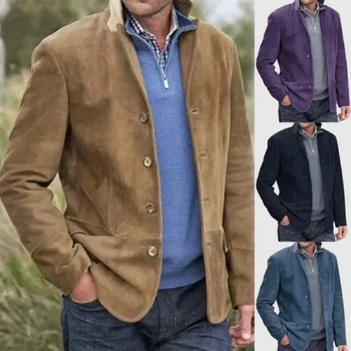 2024 chaud nouveau Vintage revers simple boutonnage costume décontracté col manteau hommes
