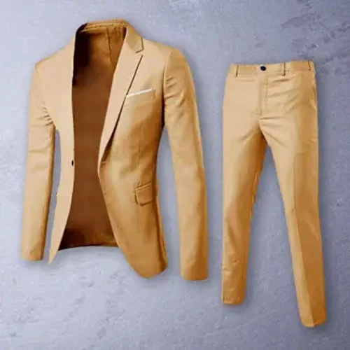 Ama-2Pcs/Setha Isudi Yomkhwenyana Ehlanzekile Enemibala Yomshado I-Blazer Pant Setha Izingubo Zebhizinisi Ezimncane Isambatho Sebhizinisi Esisemthethweni Isudu Yesilisa Esinemikhono Emide Ye-Prom Yedi