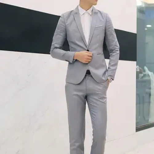 Nam Chính Thức 2 Cái Đồ Thời Trang Mới Boutique Công Sở Cưới Chú Rể Cộc Tay Áo Cộc Tay Quần Phù Hợp Với Bộ Quần Áo