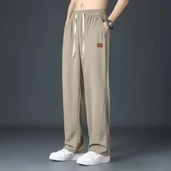 Quần dài ống suông vải lụa đa năng dành cho nam mùa hè mỏng thông thường Phong cách Mỹ Nhanh khô Quần thể thao nhẹ