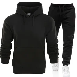 Shion Conjuntos de agasalho masculino com capuz e calças feminino cor sólida pulôver com capuz + calças terno conjuntos de roupas esportivas casuais