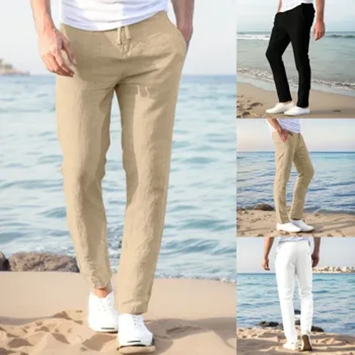 Modne pamučne lanene labave hlače muške kargo hip hop vanjske povremene labave pantalone velike veličine trenirka muški kombinezon