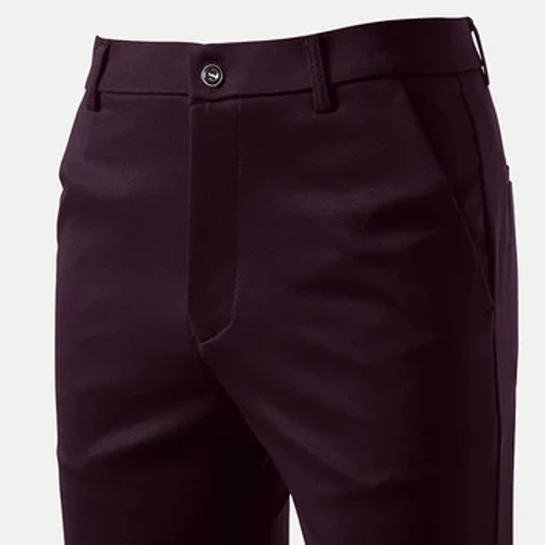 Celana Khaki Elastis Slim Fit Pria Celana Kasual Setelan Busana Klasik Celana Olahraga Musim Semi Musim Panas