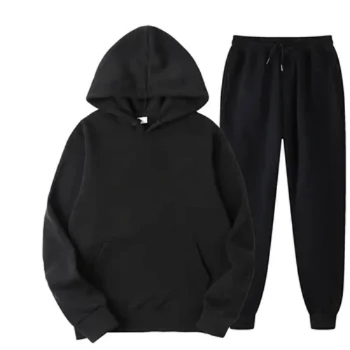 Moda masculina conjuntos de treino com capuz e calças femininas cor sólida com capuz pulôver + calças terno casual conjuntos de roupas esportivas masculino