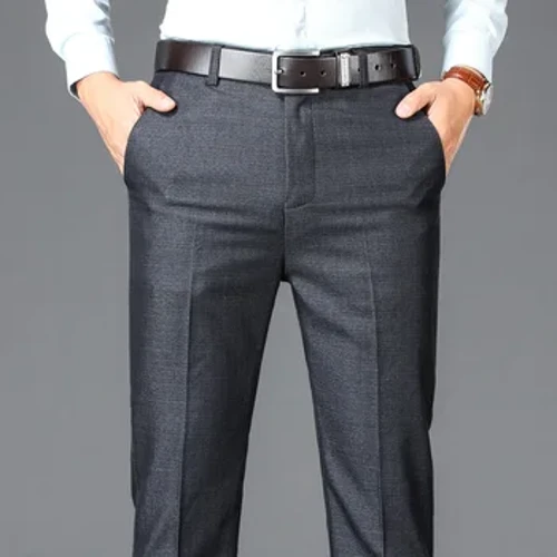 Negozio berrien Casual Traje Prakak Gizonezkoen Gerri Altuko Solidoa Bulego Zuzeneko Prakak Formalak Gizonezkoen Estilo Klasiko Traje Praka Luzeak Tamaina Handiko