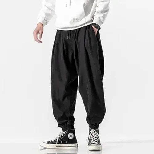 2024ko udaberrian Japoniako Beam Hanketako prakak Solte informalak Hanka zabaleko prakak Moda Hip-Hop Street Designer Model Harlequin Prakak