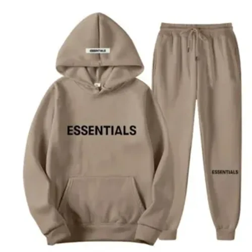 Fear God Essentials Felpa unisex Retro High Street Trend Autunno/inverno Set da 2 pezzi Felpe con cappuccio larghe e casual
