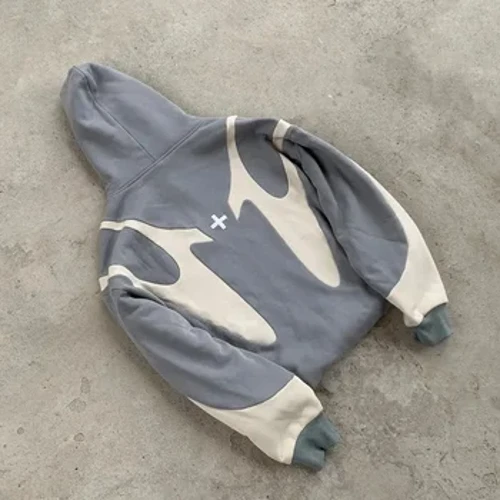 Gatvės apranga Y2K gobtuvas Naujas Harajuku Hip Hop Retro Patchwork Oversized Hoodie Megztinis Vyriškas moteriškas Naujas gotikinis ilgomis rankovėmis striukė