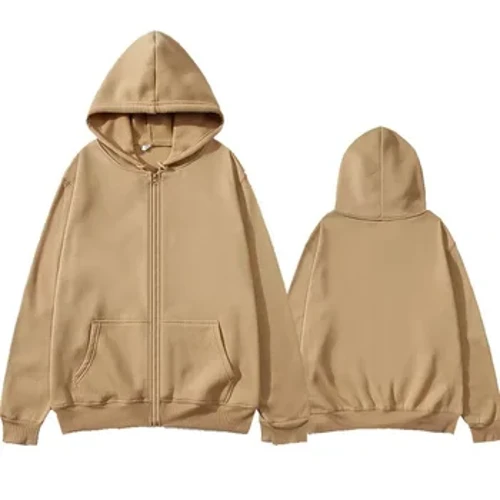 Novos moletons com capuz da moda unissex com fecho de zíper em cor sólida para esportes de outono e inverno