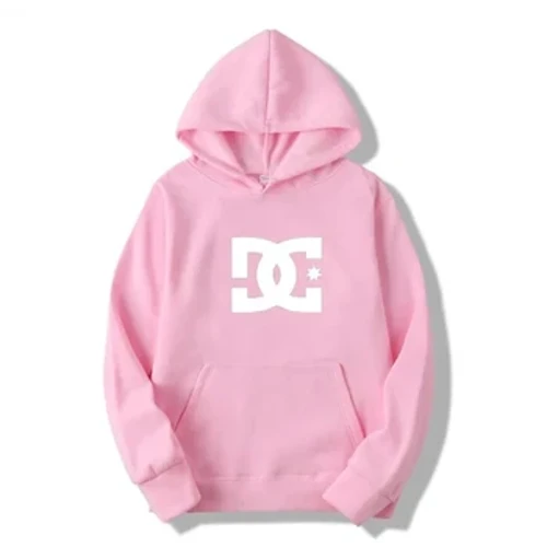 Felpa con cappuccio da uomo DC Letter Felpa con cappuccio semplice a maniche lunghe alla moda da uomo e da donna Autunno e inverno Street Trend Felpa con cappuccio da palestra grande
