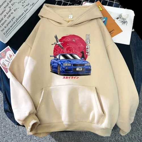 2024 First D Supra n JDM Konkurrence til mænd og kvinder Løst tryk Random Langærmet japansk Sports Random Sweatshirt