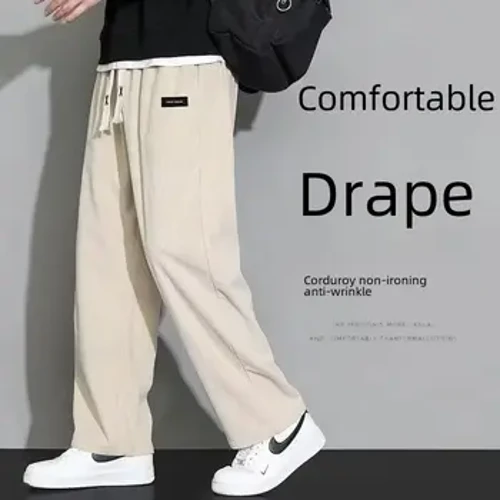 Pantalones casuales de pierna recta y corte holgado para hombre, pantalones largos de nuevo estilo para otoño 2024