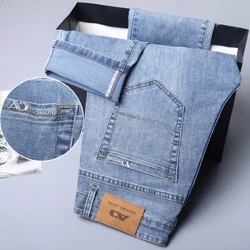 Nua i nGeansaí Díreacha na bhFear Gnó Faisean Sínte Ócáideach tanaí Samhraidh Pants Denim Corr Bríste Fireann Díreach Clasaiceach
