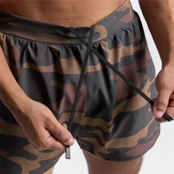2024 Shorts Newydd Dynion 2 mewn 1 siorts chwaraeon Campfeydd Fitness Bodybuilding Workout Quick Sych Beach Shorts Gwrywaidd Haf Rhedeg siorts dynion