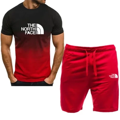2024 Moda Erkekleriň eşikleri Gysga ýeňli futbolka we Tracksuit şortikleri Tomus Casual Jogger Suit Erkekleriň iki bölek kostýumy