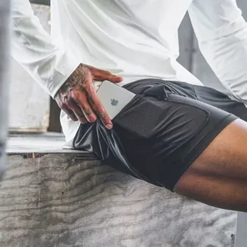2024 Nya träningsshorts för män för män, 2 i 1 Snabbtorka Gym Strandlöparshorts Dubbla utomhussportkläder
