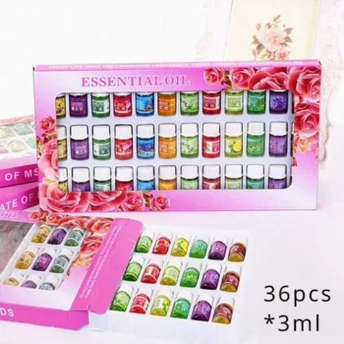 36 * 3 ml Waasserlöslech Ueleg Essential Ueleger fir Aromatherapie Lavendel Ueleger Befeuchter Ueleg 12 Aarte Parfum Essential Oil Diffuser