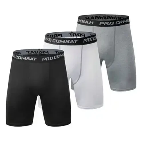 Ffitrwydd Gwryw Sychu'n Gyflym Shorts Dynn Cywasgiad Elastig Legins Hyfforddiant Pants Dynion Rhedeg Shorts Du Llwyd A Mwy Maint 3XL