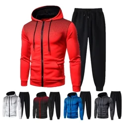 2023 Hydref a Gaeaf Pants siwmper cnu Lliw Solet Newydd Ewropeaidd ac America Set Het Chwaraeon Zipper Achlysurol Dynion