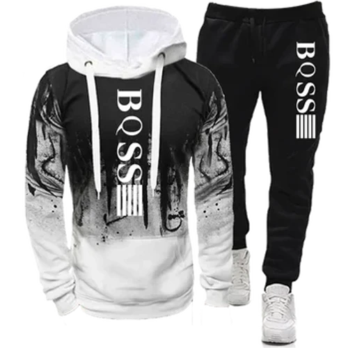Sudaderas con capucha para hombre, ropa, sudadera Splash Ink, traje para hombre, conjuntos de pantalón y chándal, novedad en sudaderas con capucha, conjunto de trajes deportivos
