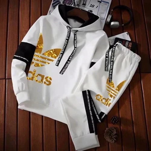 Nei a Männer Sets Gedréckt Casual Fleece Sweatshirts + Hosen 2-Pcs Suit Windbreak Hoodie Juegd Stoff fir männlech Training Sportswear
