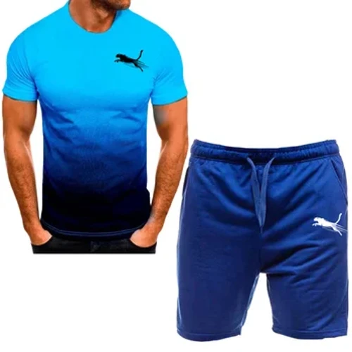 2024 éadaí spóirt faiseanta na bhfear, caitheamh samhraidh, caitheamh aclaíochta na bhfear, T-léine gearr sleeved agus shorts, triomú tapa 2 phíosa s